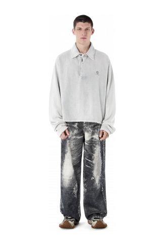 LOGO POLO SWEATSHIRT Hellgrau