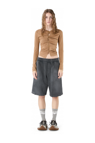 LOGO POLO SWEATSHORTS BLACK