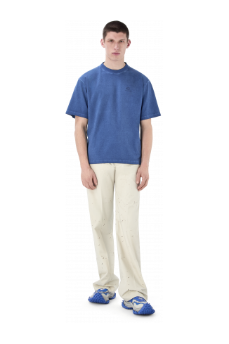 LOGO BOXY T-SHIRT INDACO SBIADITO