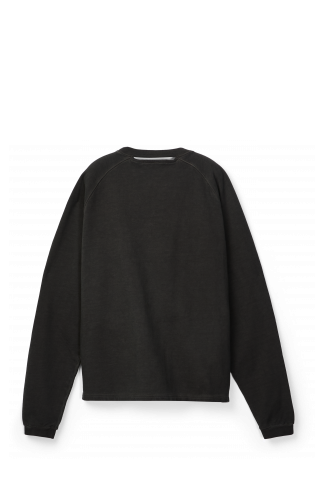 LOGO BOXY CREWNECK NERO SBIADITO
