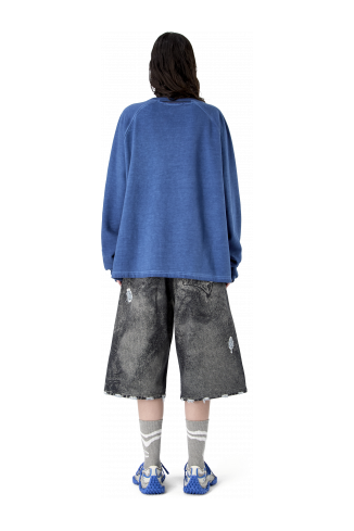 LOGO BOXY CREWNECK FADED INDIGO