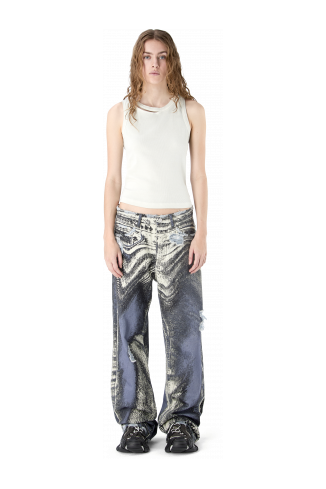 CUT-OUT RIBBED TANK TOP LIGHT Gray