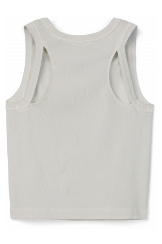 CUT-OUT RIBBED TANK TOP GRIGIO CHIARO