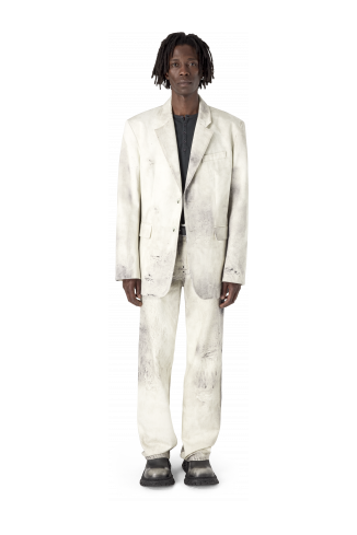 WASHED PRINT DENIM BLAZER DENIMBLAZER MET GEWASSEN PRINT<br/>GEBROKEN WIT