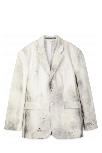 WASHED PRINT DENIM BLAZER DENIMBLAZER MET GEWASSEN PRINT<br/>GEBROKEN WIT