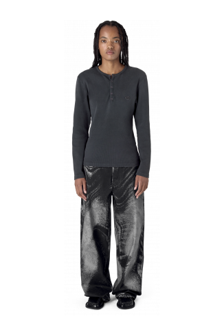 DISTORTED PRINT LOOSE JEANS NEGRE I GRIS