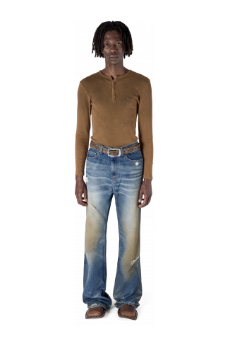 WASHED FLARED JEANS BLAU