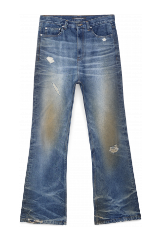 WASHED FLARED JEANS BLAU