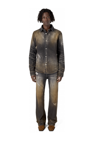WASHED DENIM SHIRT SCHWARZ