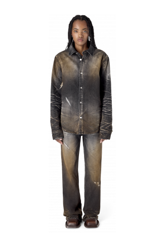 WASHED DENIM SHIRT NEGRE