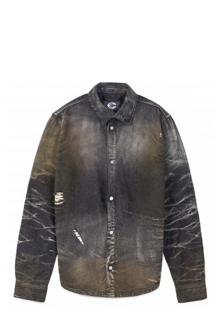 WASHED DENIM SHIRT SCHWARZ