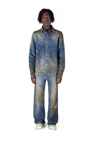 WASHED DENIM SHIRT BLAU