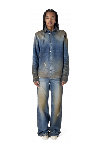 WASHED DENIM SHIRT BLAU