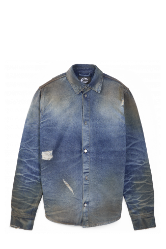 WASHED DENIM SHIRT BLAU