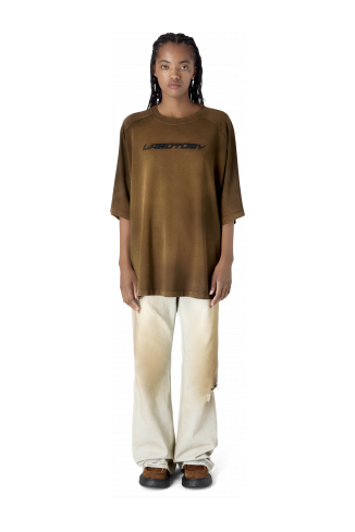 OVERSIZED RAGLAN SHORT SLEEVE TEE BROWN