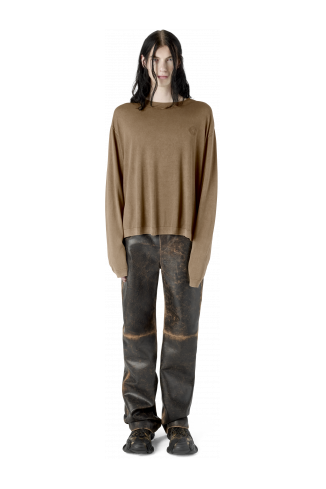 LIGHT KNIT CREWNECK BROWN