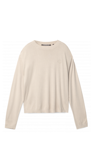Side view of LIGHT KNIT CREWNECK LIGHT GREY