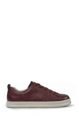 Side view of Runner Burgundy leather sneakers