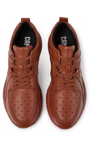 Overhead view of Drift Red leather sneakers for men