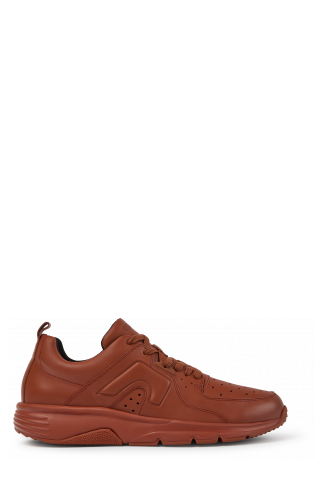 Side view of Drift Red leather sneakers for men