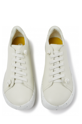 Overhead view of Peu Stadium White leather sneakers for men