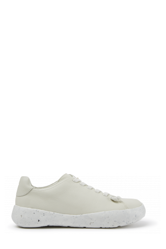 Side view of Peu Stadium White leather sneakers for men