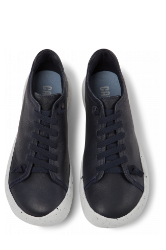 Overhead view of Peu Stadium Blue leather sneakers for men