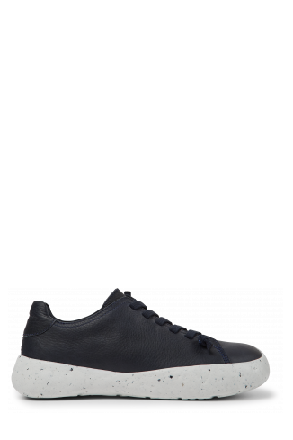 Side view of Peu Stadium Blue leather sneakers for men