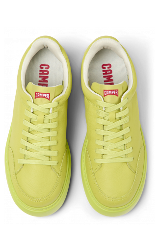 Overhead view of Runner K21 Green leather sneakers for men