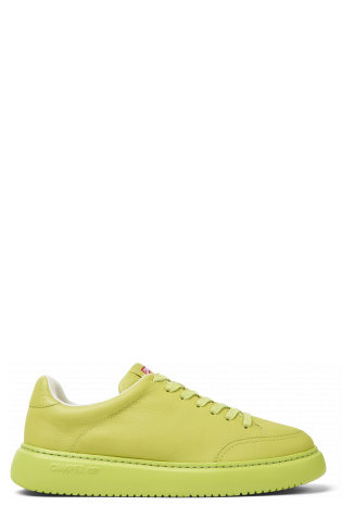 Side view of Runner K21 Green leather sneakers for men
