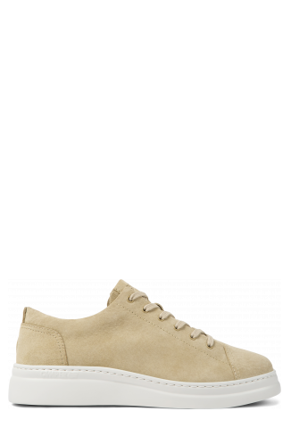 Side view of Runner Up Beige Nubuck Women's Sneakers.