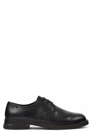 Side view of Iman Black Leather Women's Shoes.