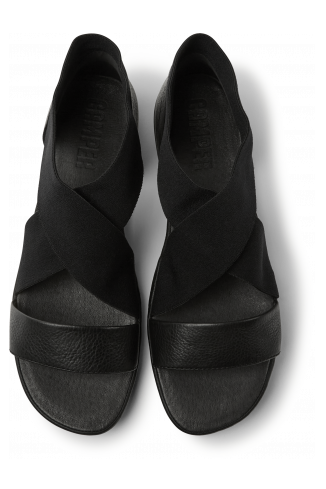 Overhead view of Right Black Sandals for Women