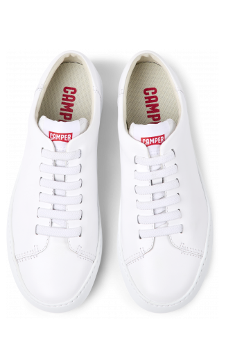 Overhead view of Peu Touring Women's white sneaker
