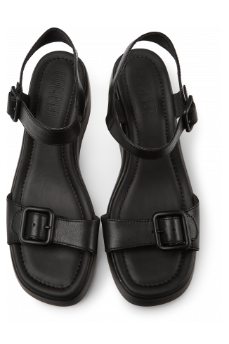 Overhead view of Kaah Black sandal for women