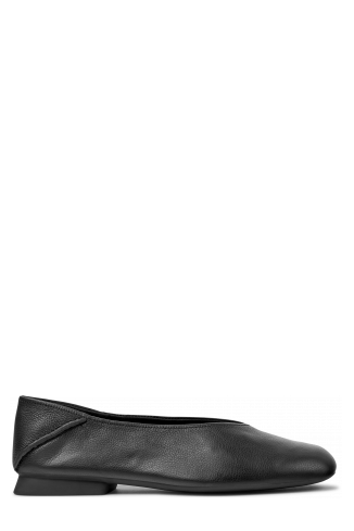 Side view of Casi Myra Black ballerinas for women