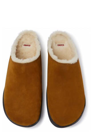 Overhead view of Peu Brown nubuck shoes for women