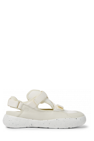 Side view of Peu Stadium White semi-open sneakers for women