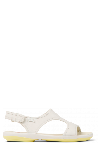 Side view of Right White leather sandals for women