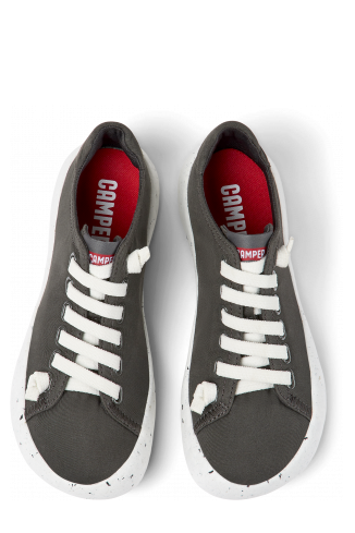 Overhead view of Peu Stadium Gray textile sneakers for women