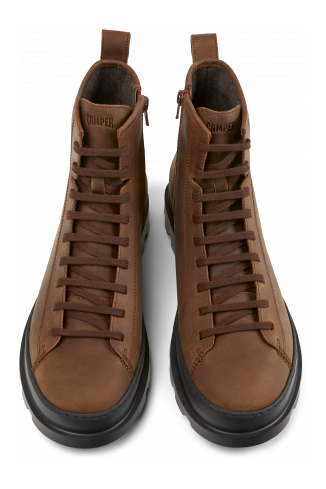 Overhead view of Brutus Brown medium lace boot for men