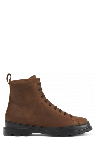 Side view of Brutus Brown medium lace boot for men