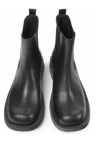 Overhead view of MIL 1978 Black leather Chelsea boots for men
