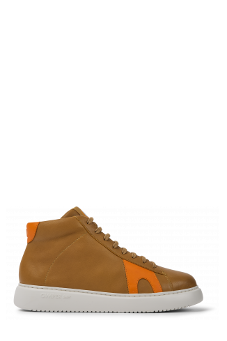 Side view of Runner K21 Brown and orange leather sneakers