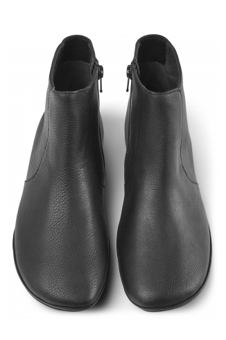 Overhead view of Right Black ankle boot for women