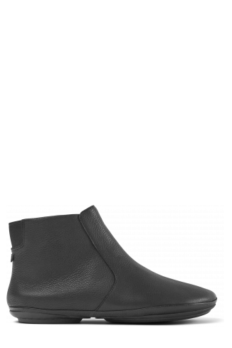 Side view of Right Black ankle boot for women