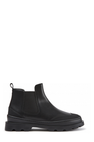 Side view of Brutus Black ankle boot for women