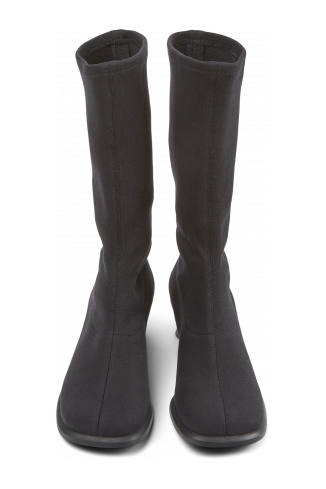 Overhead view of Dina Black TENCEL™ Lyocell high boots