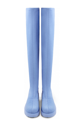 Overhead view of Milah TENCEL® Blue TENCEL™ Lyocell high boots for women