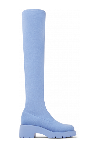 Side view of Milah TENCEL® Blue TENCEL™ Lyocell high boots for women